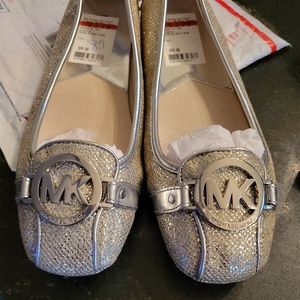 Michael Kors  Silver Bling Fulton Flats. Size 8. 5